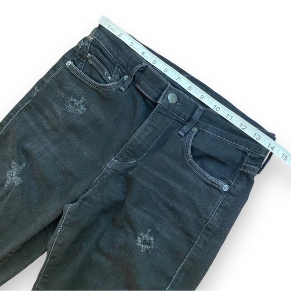 Citizens of Humanity Rocket Washed Black Distressed High Rise Skinny Jeans - Picture 12 of 16
